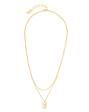 Load image into Gallery viewer, Initial Tag Layered Chain Necklace

