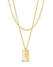 Load image into Gallery viewer, Initial Tag Layered Chain Necklace
