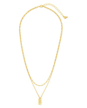 Load image into Gallery viewer, Initial Tag Layered Chain Necklace
