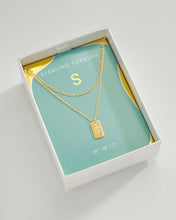 Load image into Gallery viewer, Initial Tag Layered Chain Necklace
