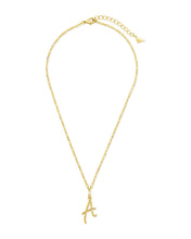 Load image into Gallery viewer, Textured Initial Charm Pendant Necklace
