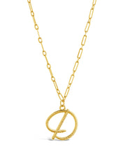 Load image into Gallery viewer, Textured Initial Charm Pendant Necklace
