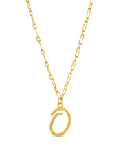 Load image into Gallery viewer, Textured Initial Charm Pendant Necklace
