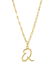 Load image into Gallery viewer, Textured Initial Charm Pendant Necklace
