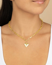 Load image into Gallery viewer, Paperclip Beating Heart Pendant Necklace
