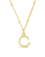 Load image into Gallery viewer, Sterling Silver Initial Necklace with Beaded Chain
