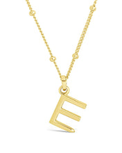 Load image into Gallery viewer, Sterling Silver Initial Necklace with Beaded Chain
