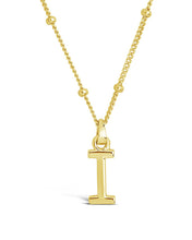 Load image into Gallery viewer, Sterling Silver Initial Necklace with Beaded Chain
