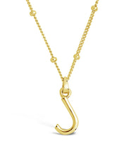 Load image into Gallery viewer, Sterling Silver Initial Necklace with Beaded Chain

