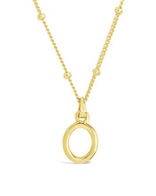 Load image into Gallery viewer, Sterling Silver Initial Necklace with Beaded Chain
