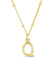 Load image into Gallery viewer, Sterling Silver Initial Necklace with Beaded Chain
