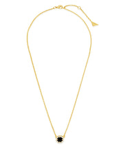 Load image into Gallery viewer, CZ Bezel Rose Petal Pendant Necklace
