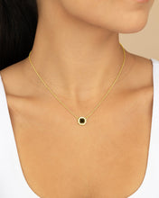 Load image into Gallery viewer, CZ Bezel Rose Petal Pendant Necklace
