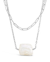 Load image into Gallery viewer, Chain Link and Pearl Layered Necklace
