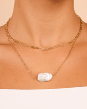 Load image into Gallery viewer, Chain Link and Pearl Layered Necklace
