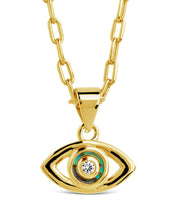 Load image into Gallery viewer, Leidy CZ &amp; Mother of Pearl Evil Eye Pendant Necklace
