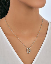 Load image into Gallery viewer, Pave CZ Carabiner Lock Necklace
