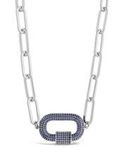 Load image into Gallery viewer, Pave CZ Carabiner Linked Lock Necklace
