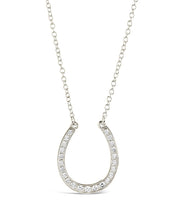 Load image into Gallery viewer, CZ Horseshoe Pendant Necklace
