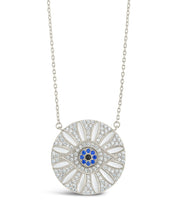 Load image into Gallery viewer, CZ Evil Eye &amp; Enamel Petal Pendant Necklace

