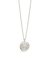 Load image into Gallery viewer, Mahana CZ Evil Eye Disk Necklace
