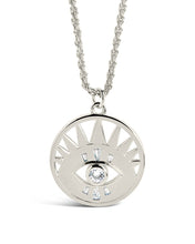 Load image into Gallery viewer, Mahana CZ Evil Eye Disk Necklace
