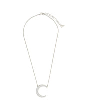 Load image into Gallery viewer, Stationed CZ Crescent Pendant Necklace
