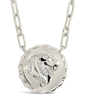 Load image into Gallery viewer, Bold CZ Zodiac Link Pendant Necklace
