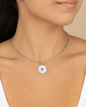 Load image into Gallery viewer, CZ &amp; Mother of Pearl Evil Eye Pendant Necklace
