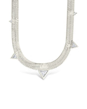 Load image into Gallery viewer, Brecken Stationed CZ Herringbone Necklace
