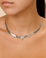 Load image into Gallery viewer, Brecken Stationed CZ Herringbone Necklace
