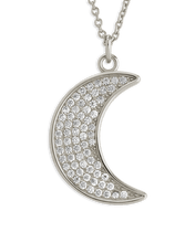 Load image into Gallery viewer, Pave CZ Moon Crescent Pendant

