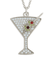 Load image into Gallery viewer, Pave CZ Dirty Martini Pendant
