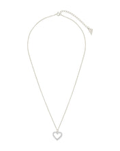 Load image into Gallery viewer, Sterling Silver Cubic Zirconia Outline Heart Pendant Necklace
