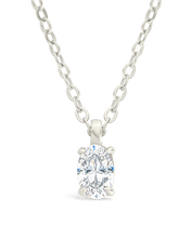 Load image into Gallery viewer, Sterling Silver Oval CZ Prong Set Pendant
