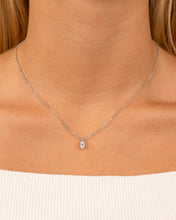 Load image into Gallery viewer, Sterling Silver Oval CZ Prong Set Pendant
