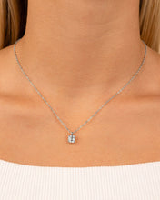 Load image into Gallery viewer, Sterling Silver Asscher Prong Set Pendant
