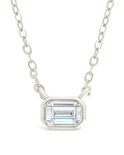 Load image into Gallery viewer, Sterling Silver Emerald Bezel Set Pendant
