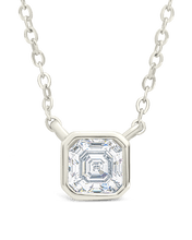 Load image into Gallery viewer, Sterling Silver Asscher Bezel Set Pendant
