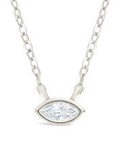 Load image into Gallery viewer, Sterling Silver Marquise Bezel Set Pendant
