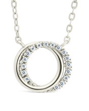 Load image into Gallery viewer, Sterling Silver CZ Interlocking Circle Pendant
