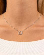 Load image into Gallery viewer, Sterling Silver CZ Interlocking Circle Pendant
