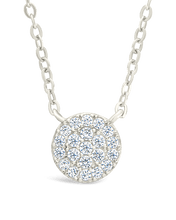 Load image into Gallery viewer, Sterling Silver CZ Disc Pendant
