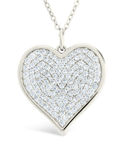 Load image into Gallery viewer, Sterling Silver CZ Statement Heart Pendant
