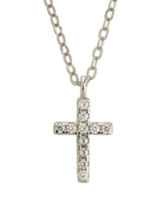 Load image into Gallery viewer, Sterling Silver Sinead Sparkling Cross Pendant
