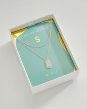 Load image into Gallery viewer, Initial Tag Layered Chain Necklace
