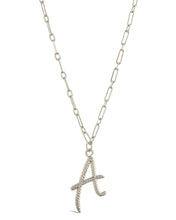 Load image into Gallery viewer, Textured Initial Charm Pendant Necklace
