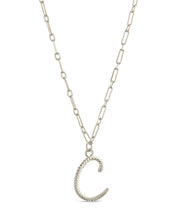 Load image into Gallery viewer, Textured Initial Charm Pendant Necklace
