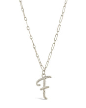 Load image into Gallery viewer, Textured Initial Charm Pendant Necklace
