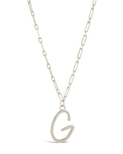 Load image into Gallery viewer, Textured Initial Charm Pendant Necklace
